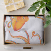 オレンジレッドクラーケンタコインクアートダンス 薄葉紙 (ギフト)