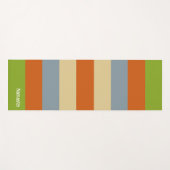 オレンジレッドグリーンストライプのヨガパーソナライズされたマット ヨガマット (正面(横))