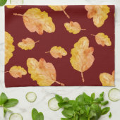 オレンジレッドコージー秋紅葉 キッチンタオル (折り畳み)