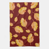 オレンジレッドコージー秋紅葉 キッチンタオル (縦)