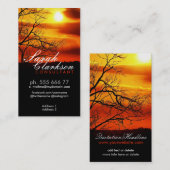 オレンジレッドサンセットシルエット名刺 名刺 (正面/裏面)