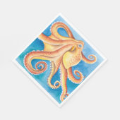 オレンジレッドタコ水彩インキ スタンダードランチョンナプキン (角)