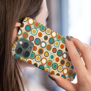 オレンジレッドターコイズファンキーサークルミッドセンチュリー Case-Mate iPhone 14ケース