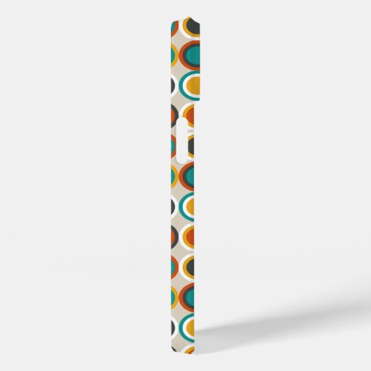 オレンジレッドターコイズファンキーサークルミッドセンチュリー Case-Mate iPhoneケース (裏面 / 右)