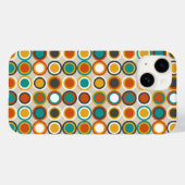 オレンジレッドターコイズファンキーサークルミッドセンチュリー Case-Mate iPhoneケース (裏面 (横))