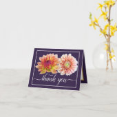 オレンジレッドダリアかわいらしスフローラブーケありがとう カード (黄色い花)