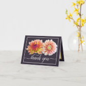 オレンジレッドダリアかわいらしスフローラブーケありがとう カード (黄色い花)