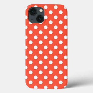 オレンジレッドテラコッタ水玉模様 iPhone 13ケース