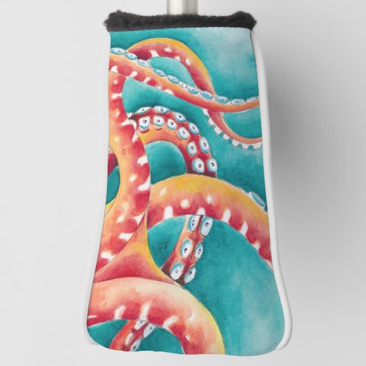 オレンジレッドテンタクルズ ゴルフヘッドカバー (回転90)