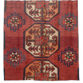 オレンジレッドトルキスタンメダリオン シャワーカーテン (正面)