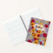 オレンジレッドパープルガーデンドードル花 ノートブック (内部)