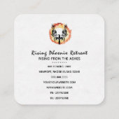 *~*オレンジレッドフレイムブラックフェニックスリングや輪の火災 スクエア名刺 (裏面)