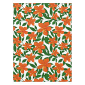 オレンジレッドフローラグリーンボタニカルパターン テーブルクロス (正面)