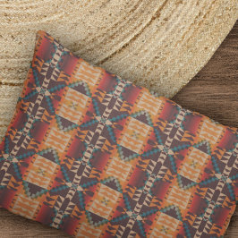 オレンジレッドブラウンティール（緑がかった色）ブルートライバルモザイクアート 枕カバー