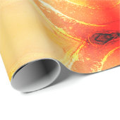オレンジレッドベージュイエローイエロー抽象芸術 ラッピングペーパー (ロールコーナー)