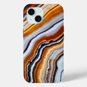 オレンジレッドホワイトブラックグレーゲート iPhone 15ケース
