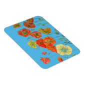 オレンジレッドポピー水彩誕生日磁石 マグネット (右側)