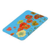 オレンジレッドポピー水彩誕生日磁石 マグネット (左側)