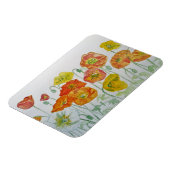 オレンジレッドポピー水彩誕生日磁石 マグネット (左側)