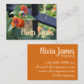 オレンジレッドランタナガーデンフラワー自然写真 名刺 (正面/裏面)