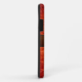 オレンジレッドレザールックブラウンラベル Case-Mate iPhoneケース (裏面/右)