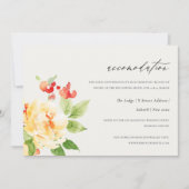 オレンジレッドローズウォーターカラーフローラ宿泊施設 招待状 (正面)