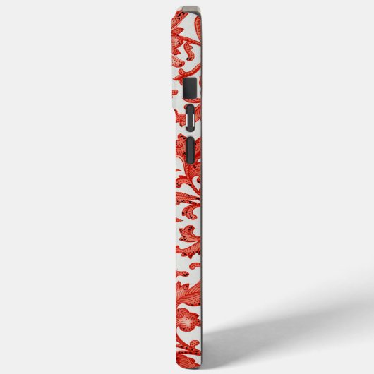 オレンジレッドヴィンテージ中国のフローラルパターンモノグラム Case-Mate iPhoneケース (裏面 / 左)