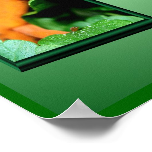 オレンジレッド左サラマンダーアウトフレームアート ポスター (角)