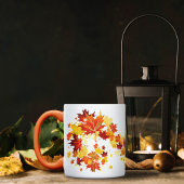オレンジレッド紅葉コーヒーマグ マグカップ