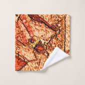 オレンジレッド絵を描火山岩スケッチ バスタオルセット (ウォッシュタオル)