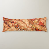 オレンジレッド絵を描火山岩スケッチ ボディピロー (正面)