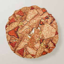 オレンジレッド絵を描火山岩スケッチ ラウンドクッション