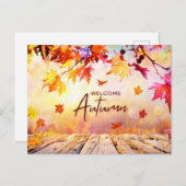 オレンジレッド自然秋の季節 シーズンポストカード (正面/裏面)