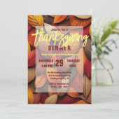 オレンジレッド鮮やかイエロー紅葉感謝祭 招待状 (スタンド正面)