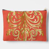 オレンジレッド、クリスマスプレゼント機関®大 アクセサリーポーチ (裏面)