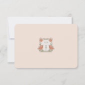 オレンジレッドRSVPカードヴィンテージアールヌーボー 招待状 (裏面)