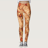 オレンジレッ絵を描ド火山岩スケッチ レギンス (正面)