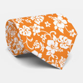 オレンジレトロのハワイのプリントのタイ ネクタイ (ロール)