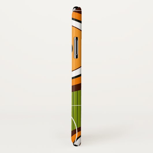 オレンジレトロのモダンでファンキーな抽象芸術の円の電話箱 Case-Mate iPhoneケース (裏面/右)