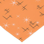 オレンジレトロの抽象的なラインそしてピンクの星 ショートテーブルランナー (コーナー)