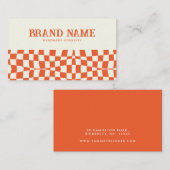 オレンジレトロはっきりしたおもしろい 名刺 (正面/裏面)