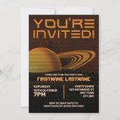 オレンジレトロウェーブパーティの招待状 招待状 (正面)