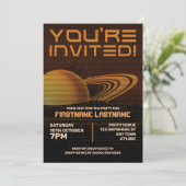 オレンジレトロウェーブパーティの招待状 招待状 (スタンド正面)