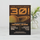 オレンジレトロウェーブ30th誕生日パーティの招待状 招待状 (スタンド正面)