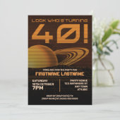 オレンジレトロウェーブ40th誕生日パーティの招待状 招待状 (スタンド正面)