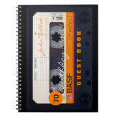 オレンジレトロオーディオテープ70thバースデーゲストブック ノートブック (正面)