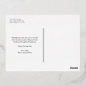 オレンジレトロタイポグラフィハッピーサンクスギビング写真 箔シーズンポストカード (裏面)