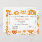 オレンジレトロターゲットベビーシャワー招待状 インビテーションポストカード (正面/裏面)