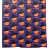 オレンジレトロパンプキンハッピーハローウィン シャワーカーテン (正面)