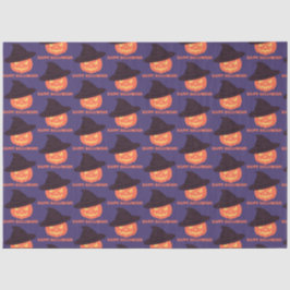 オレンジレトロパンプキンハッピーハローウィン 薄葉紙